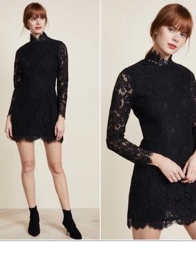 Ganni Jerome Lace Dress in Black Size 40/ US 8